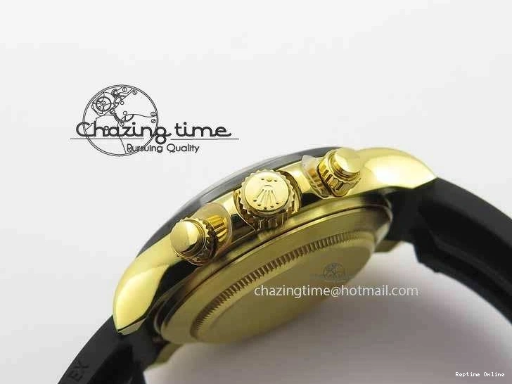 0301 Daytona YG 116518LN JH Best Edition Black Dial On Rubber Strap A4130 (Free XS rubber strap) WeatherProof 3645